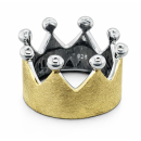 Ring Krone vergoldet - 925 Silber vergoldet -...