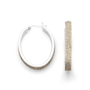 Creole"oval 36.8mm" Strands./ rhod. Silb. 925