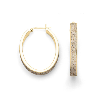 Creole"oval 36.8mm" Strands./ verg. Silb. 925