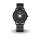 DUR Uhr 40er "Kompass 2" Lavasand, PVD beschichtet, Mesh Band Edelstahl, schwarz