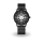 DUR Uhr 36er "Kompass 1" Lavasand, PVD beschichtet, Mesh Band Edelstahl, schwarz