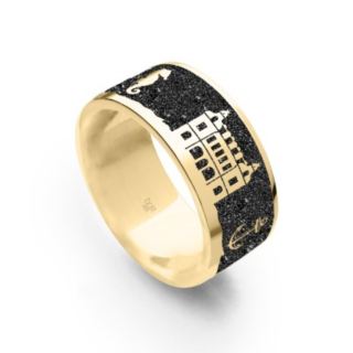 Nachtring "Timmendorf" Lavasand vergoldet