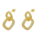 Basket Ohrring "2 Ringe quadratsich" - 925...