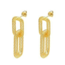 Basket Ohrring "2 Ringe länglich" - 925...