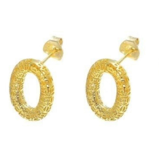 Basket Ohrring "1 Ring" - 925 Silber vergoldet