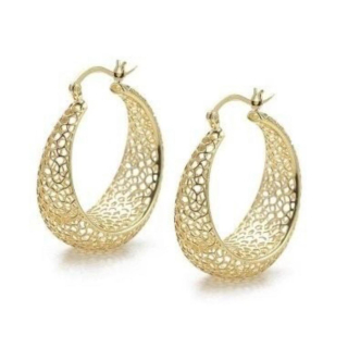 Basket Ohrring "Moon rundlichl" - 925 Silber vergoldet