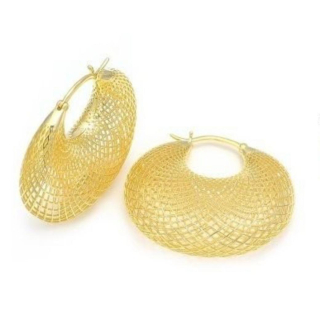 Basket Ohrring "Moon rundlichl dick" - 925 Silber vergoldet