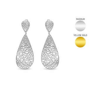 Sea Jewel Basket Ohrring "Netz rundliich oval" - 925 Silber ( 27S )