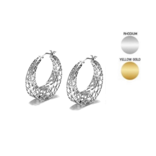 Sea Jewel Basket Ohrring "Moon kantigl" - 925 Silber ( 31S )