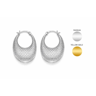 Sea Jewel Basket Ohrring "Tasche rund dick" - 925 Silber ( 40S )