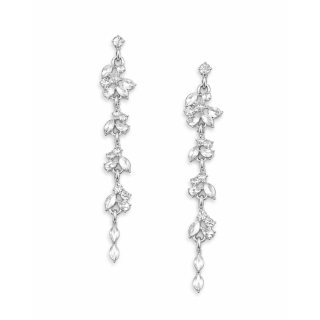 Ohrhänger lang MY EAR mit ws Zirkonia groß länglich edelstahl versilbert