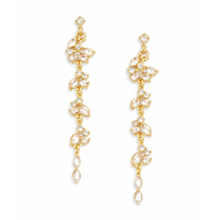 Ohrhänger lang MY EAR mit ws Zirkonia groß länglich edelstahl 18 K vergoldet