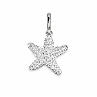 Anhänger Mini- Seestern silber dick m. Struktur - 925 Silber
