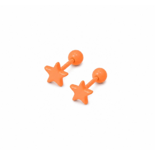 Ohrstecker MY EAR Neon Stern orange - Edelstahl
