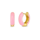 Ohrring MY EAR Creole vergoldet mit rosa - Edelstahl 18 K...