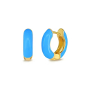 Ohrring MY EAR Creole vergoldet mit hellblau - Edelstahl...