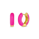 Ohrring MY EAR Creole vergoldet mit pink - Edelstahl 18 K...