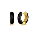 Ohrring MY EAR Creole vergoldet mit schwarz - Edelstahl...
