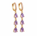 Ohrhänger MY EAR mit 3 violetten Zirkonia...