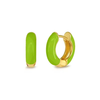 Ohrring MY EAR Creole vergoldet mit hellgrün - Edelstahl 18 K vergoldet