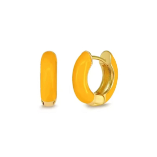 Ohrring MY EAR Creole vergoldet mit orange - Edelstahl 18 K vergoldet