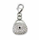 Charm / Anhänger Handtasche Zirkonia weiß mit...