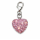 Charm / Anhänger Herz Kristall rosa mit Karabiner - 925 Silber