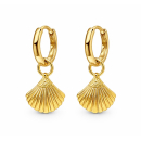 Ohrhänger Creole mit Herzmuschel vergoldet - 925...