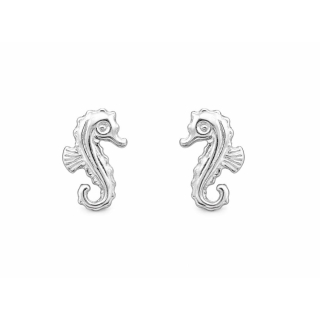 Ohrstecker Seepferd mini mit Kamm - 925 Silber