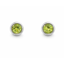 Ohrstecker rund  Peridot DM 6 mm - 925 Silber