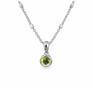 Anhänger rund  Peridot DM 6 mm - 925 Silber