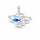 Anhänger Fische groß silber mit 1 Fisch blauer opal - 925 Silber