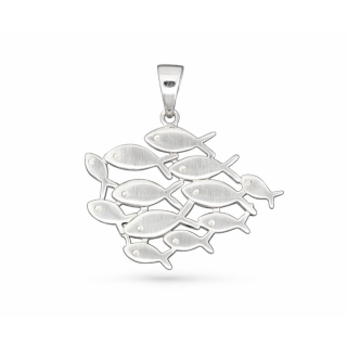 Anhänger Fische groß silber - 925 Silber