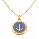 Anhänger Rund dunkelblau mit Anker ohne Kette -...