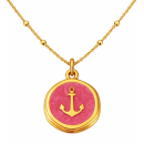 Anhänger Rund rot mit Anker ohne Kette - Edelstahl...