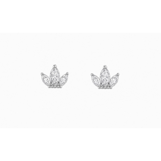 Ohrstecker MY EAR Krone silber mit Zirkonia weiß - Edelstahl versilbert