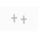 Ohrstecker MY EAR Kreuz silber mit Zirkonia weiß -...