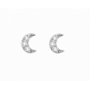 Ohrstecker MY EAR Mond silber mit Zirkonia weiß -...