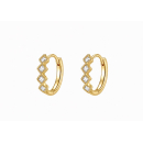 Ohrring MY EAR Creole vergoldet 4 Quadrate mit Zirkonia...