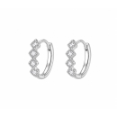 Ohrring MY EAR Creole silber 4 Quadrate mit Zirkonia...