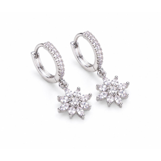Ohrhänger MY EAR mit weißen Zirkonia ( Stern ) edelstahl 18 K versilbert