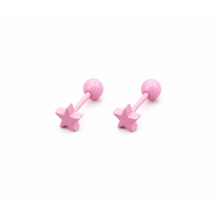 Ohrstecker MY EAR Mini Seestern diverse Farben ( rosa, grün, hellblau, weiß, lila oder gelb ) - Edelstahl / Kunststoff