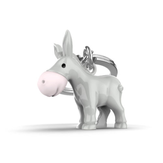 Schlüsselanhänger "Donkey", grau mit Silikonnase