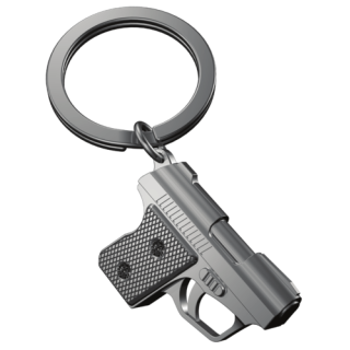 Schlüsselanhänger "Gangsta Gun", titanfarben