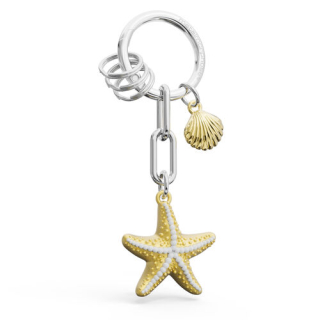 Schlüsselanhänger " Star Fish" rot/gold, mit Karabinerhaken und 3 extra Ringen