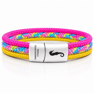 Segeltau Armband "Ocean Spirit", Unisex, Edelstahl Sicherheits-Magnetverschluss, TDS Seepferdchen- Gravur - exclusive Timmendorfer Strand Kollektion