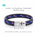 Ocean Line – Herren Armband 19 cm aus Segeltau...