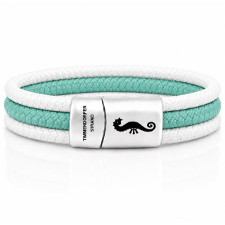 Mehrstrang-Segeltau-Armband  „Ocean Fresh 2“ – Maritimes Armband mit Magnet- Edelstahlverschluss & TDS Seepferdchen- Gravur - exklusive Timmendorfer Strand Kollektion