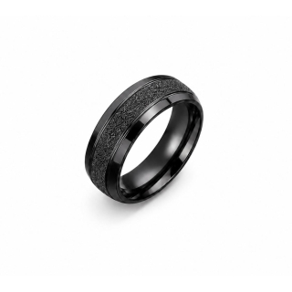 MY Ring Edelstahlring schwarz mattiert - Waterprrof  Gr. 64