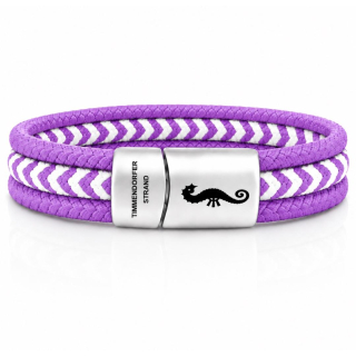 Segeltau Armband "Tani Brise", Edelstahl Sicherheits-Magnetverschluss, TDS Seepferdchen- Gravur - exclusive Timmendorfer Strand Kollektion